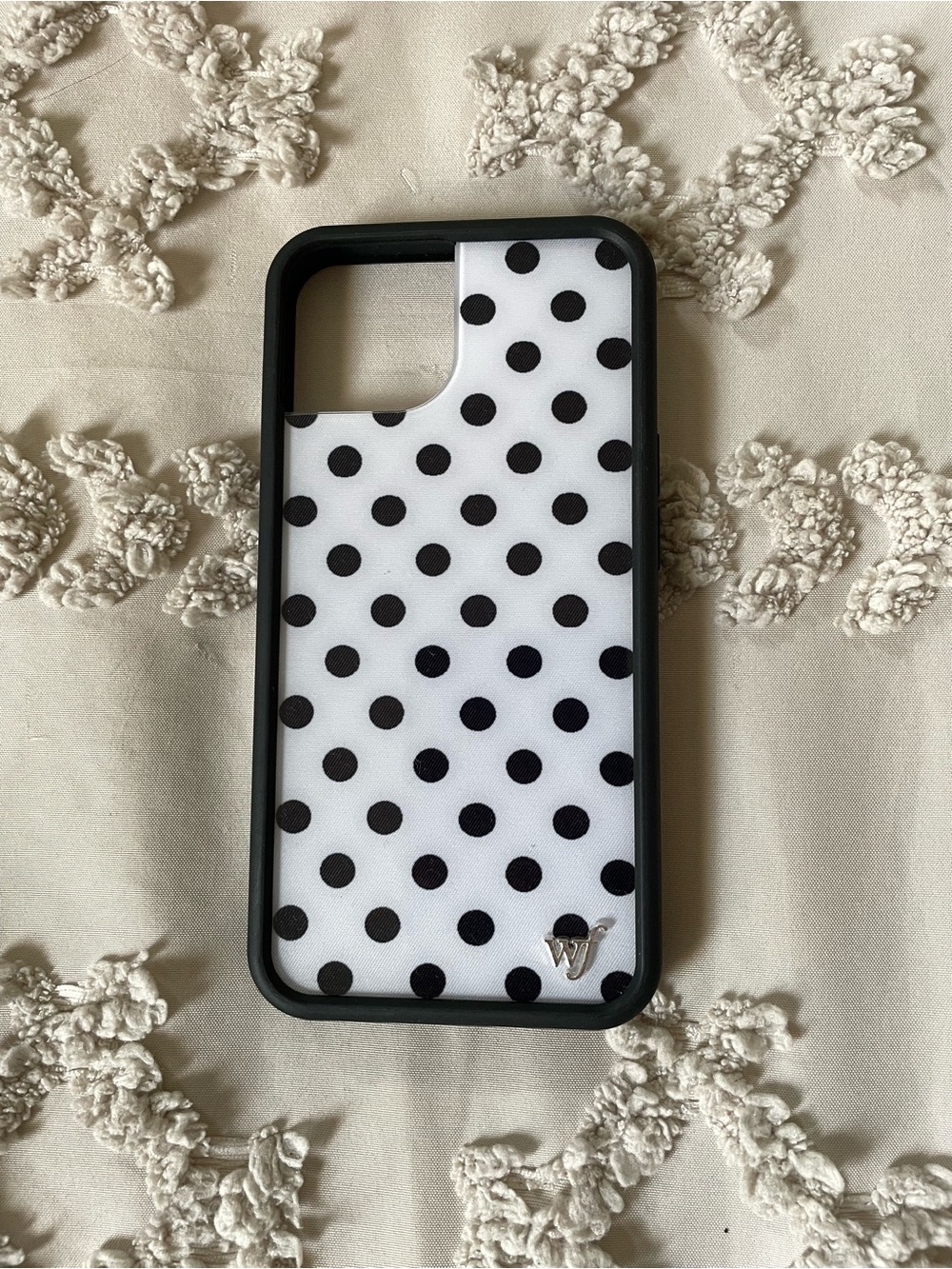 Wildflowers Black & White Polka Dot Phone Case with Black Bumper